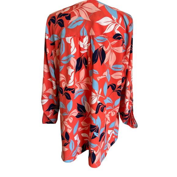 Coolibar Top Tunic Coverup Size XL Orange Tropical UPF50 Sun Protection - Picture 6 of 14